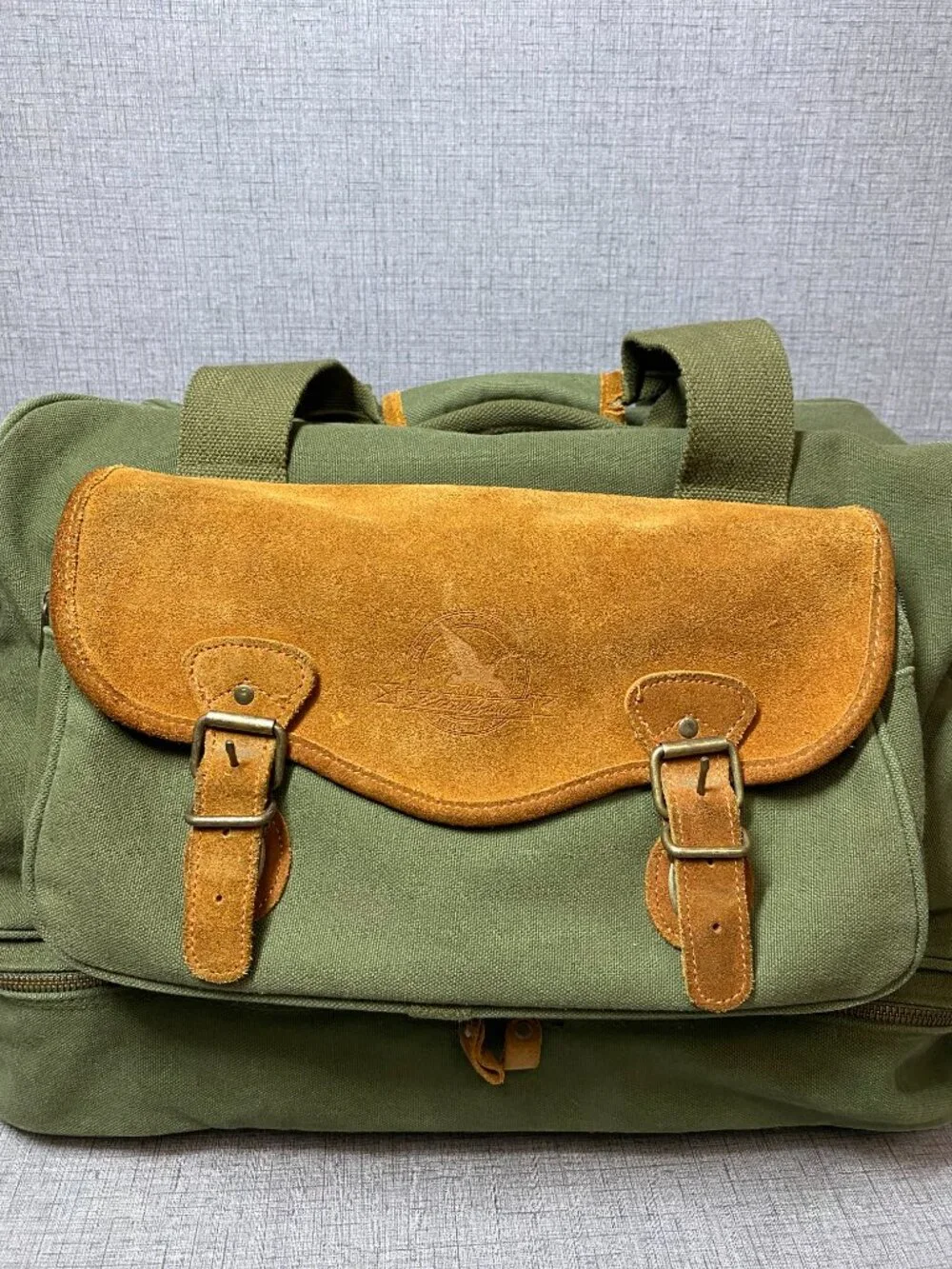 Vintage Eddie Bauer Duffle Bag for Travel Canvas Suede Duffel Bag Carry on Men
